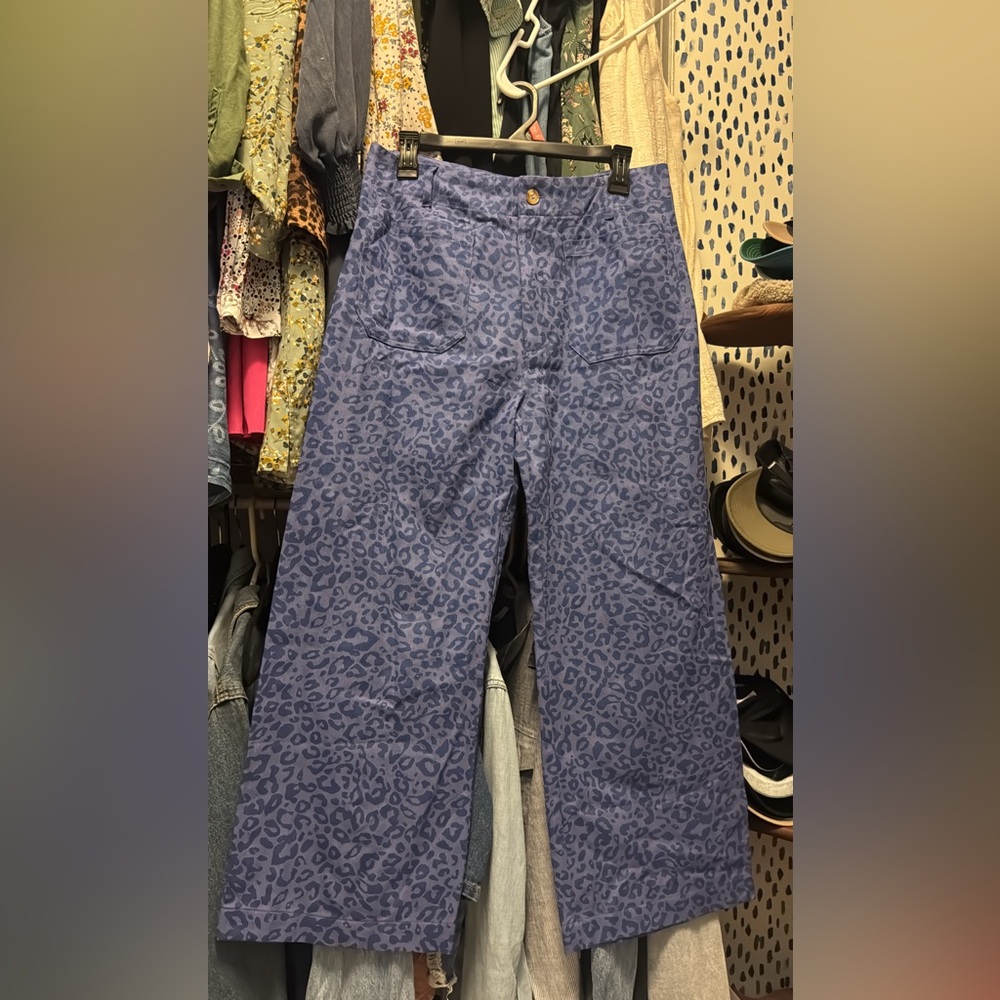 Women's Blue Leopard Print Jeans